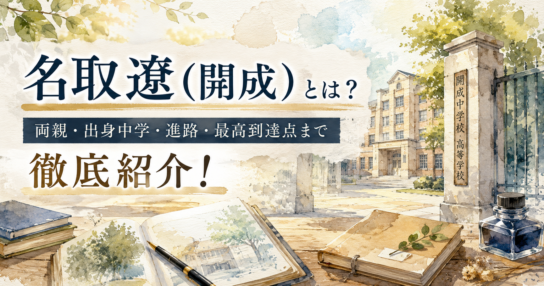 名取遼(開成)とは？両親・出身中学・進路・最高到達点まで徹底紹介！
